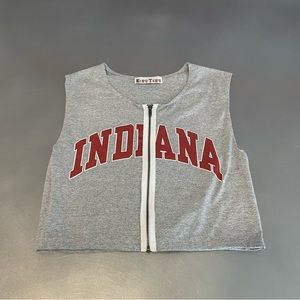 Indiana University zip front sleeveless T-shirt